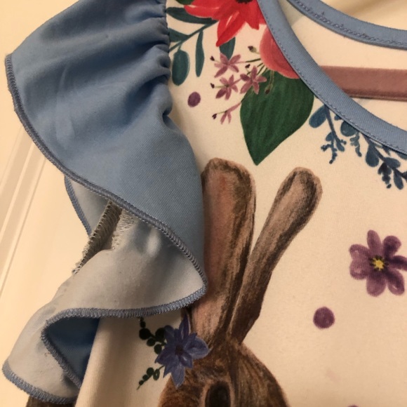 Adorable Girls Size 10 Bunny Smock Style Dress - Picture 3 of 5